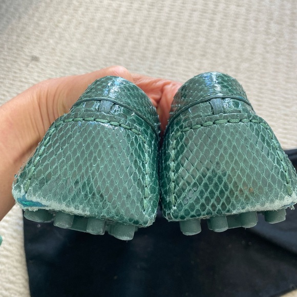Dolce and Gabbana Teal snakeskin moccasins - Picture 3 of 9